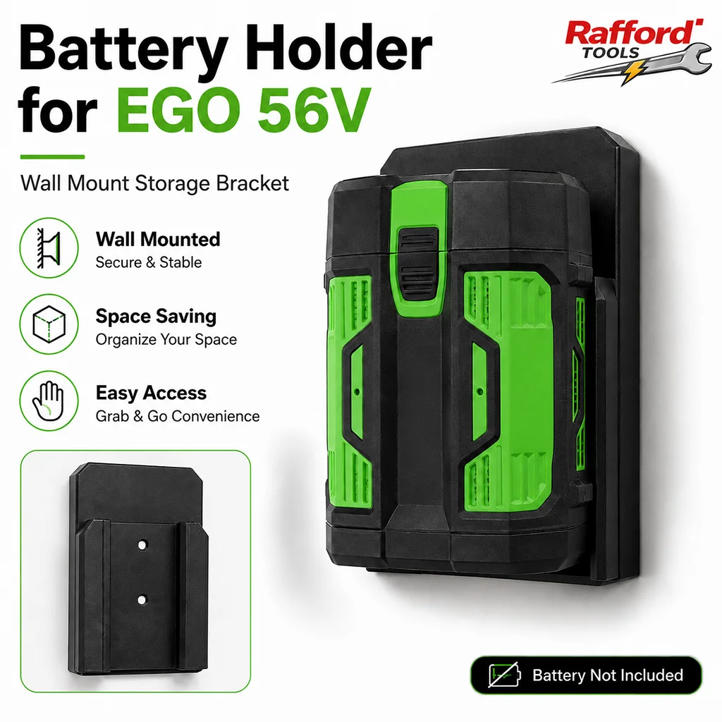 Rafford Wall Mount Battery Holder Compatible with EGO 56V Batteries, Garage Workshop Storage Rack Bracket
Rafford Wall Mount Battery Holder Compatible with EGO 56V Batteries, Garage Workshop Storage Rack Bracket