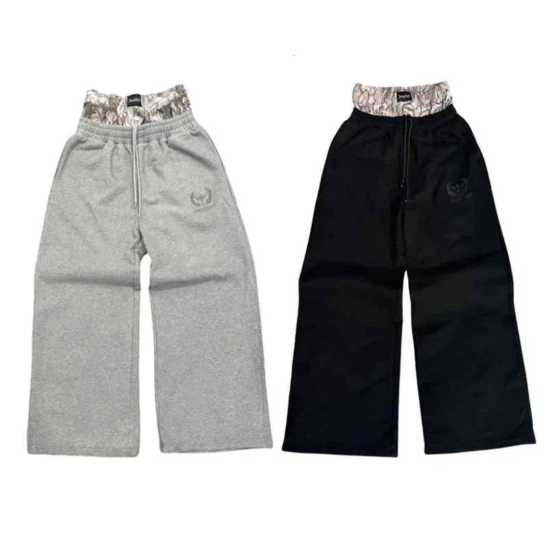 Y2K vintage camouflage sports pants Harajuku Goth double Embroidered waist Pants Men Wome High waisted Wide Leg Pants Streetwear
Y2K vintage camouflage sports pants Harajuku Goth double Embroidered waist Pants Men Wome High waisted Wide Leg Pants Streetwear