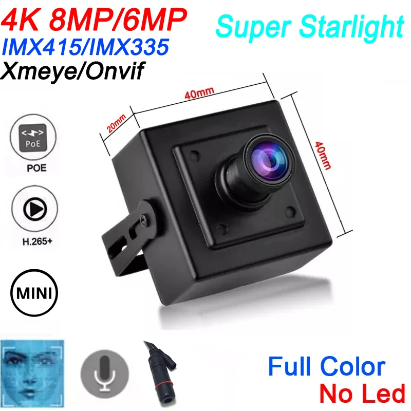 Super Starlight Full Color Night Vision XMeye 4K 8MP indoor H.265+ Face Detection ONVIF Audio Mini POE IP Surveillance Camera
Super Starlight Full Color Night Vision XMeye 4K 8MP indoor H.265+ Face Detection ONVIF Audio Mini POE IP Surveillance Camera