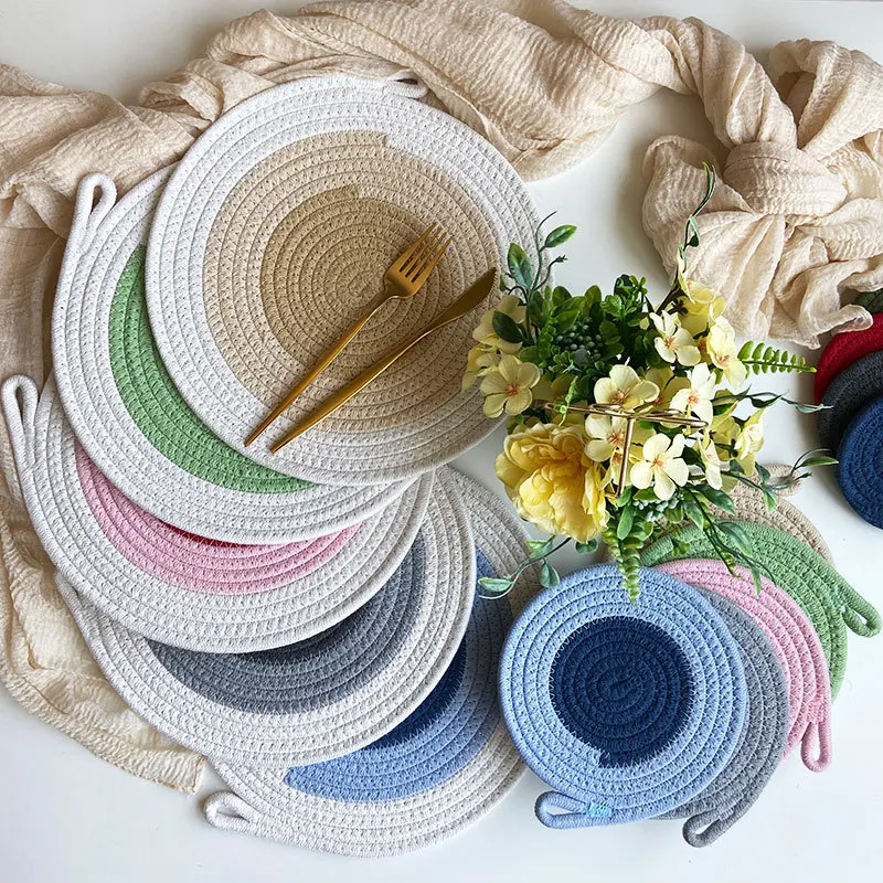 Colored Placemat Pastoral Style Thickened Insulation Cotton Linen Woven Table Mat Heat Resistant Anti Scalding Sand Pot Cup Mat
Colored Placemat Pastoral Style Thickened Insulation Cotton Linen Woven Table Mat Heat Resistant Anti Scalding Sand Pot Cup Mat