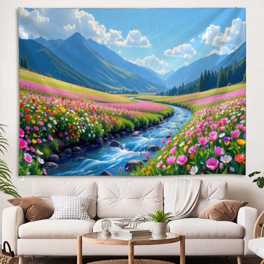 Rural Scenery Tapestry Clouds and Grass Living Room Sofa Dining Room Decoration Flower Landscape Indoor Wall Hanging Decoration
Rural Scenery Tapestry Clouds and Grass Living Room Sofa Dining Room Decoration Flower Landscape Indoor Wall Hanging Decoration