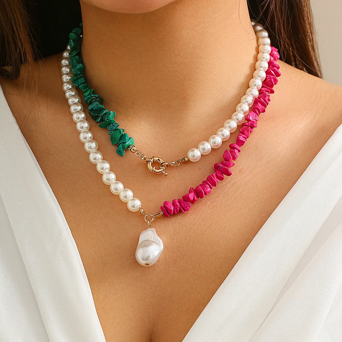 Boho Irregular Imitation Pearl Pendant Necklace Women 2024 Multi layered Simple Sweet Colorful Fashion Wedding Girl Jewelry
Boho Irregular Imitation Pearl Pendant Necklace Women 2024 Multi layered Simple Sweet Colorful Fashion Wedding Girl Jewelry