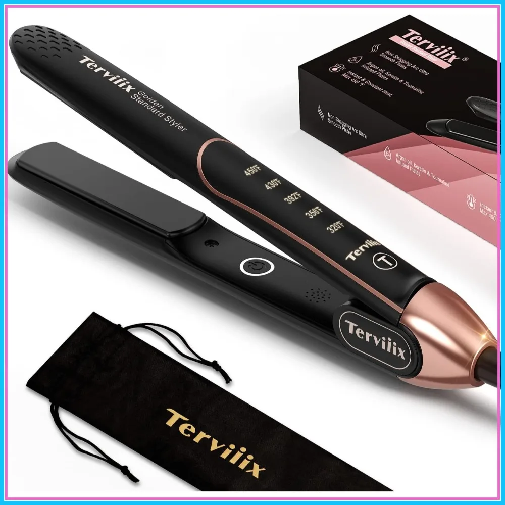 Non-Snagging Ceramic Flat Iron 1 Inch, 3X Less Damage Hair Straightener & Curler, 15s Fast Heating, 5 Heats 320-450°F
Non-Snagging Ceramic Flat Iron 1 Inch, 3X Less Damage Hair Straightener & Curler, 15s Fast Heating, 5 Heats 320-450°F