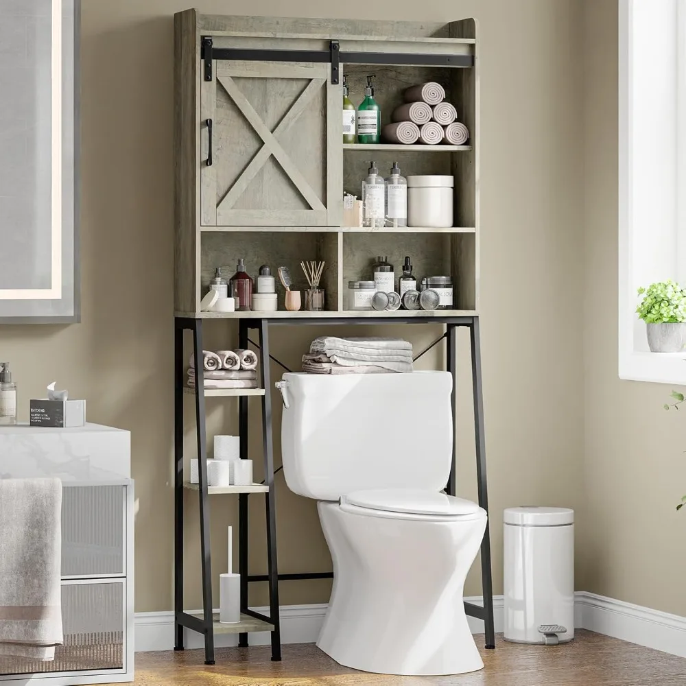Farmhouse Space-Saving Storage Cabinet Over Toilet with Sliding Door & Toilet Paper Holder Stand - Bathroom & Restroom Organizer
Farmhouse Space-Saving Storage Cabinet Over Toilet with Sliding Door & Toilet Paper Holder Stand - Bathroom & Restroom Organizer