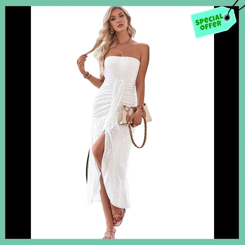 Sturdy Women's Strapless Ruched High Waist Wrap Split Asymmetrical Beach Maxi Long Dress
Sturdy Women's Strapless Ruched High Waist Wrap Split Asymmetrical Beach Maxi Long Dress