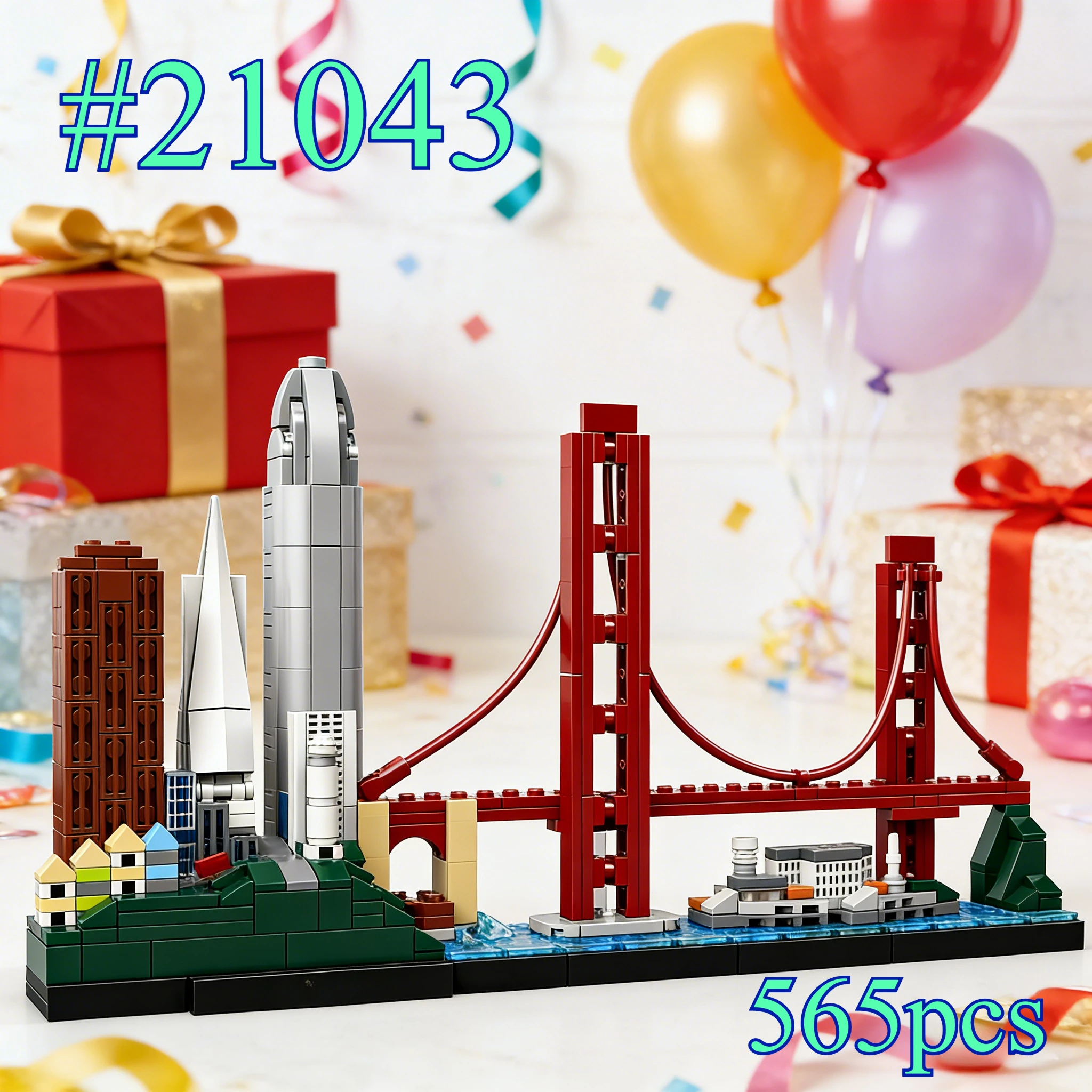 Красивый конструктор San Francisco Model 21043, 565 деталей, совместимый с Lego, идеально подходит для подарков на день рождения.
Красивый конструктор San Francisco Model 21043, 565 деталей, совместимый с Lego, идеально подходит для подарков на день рождения.