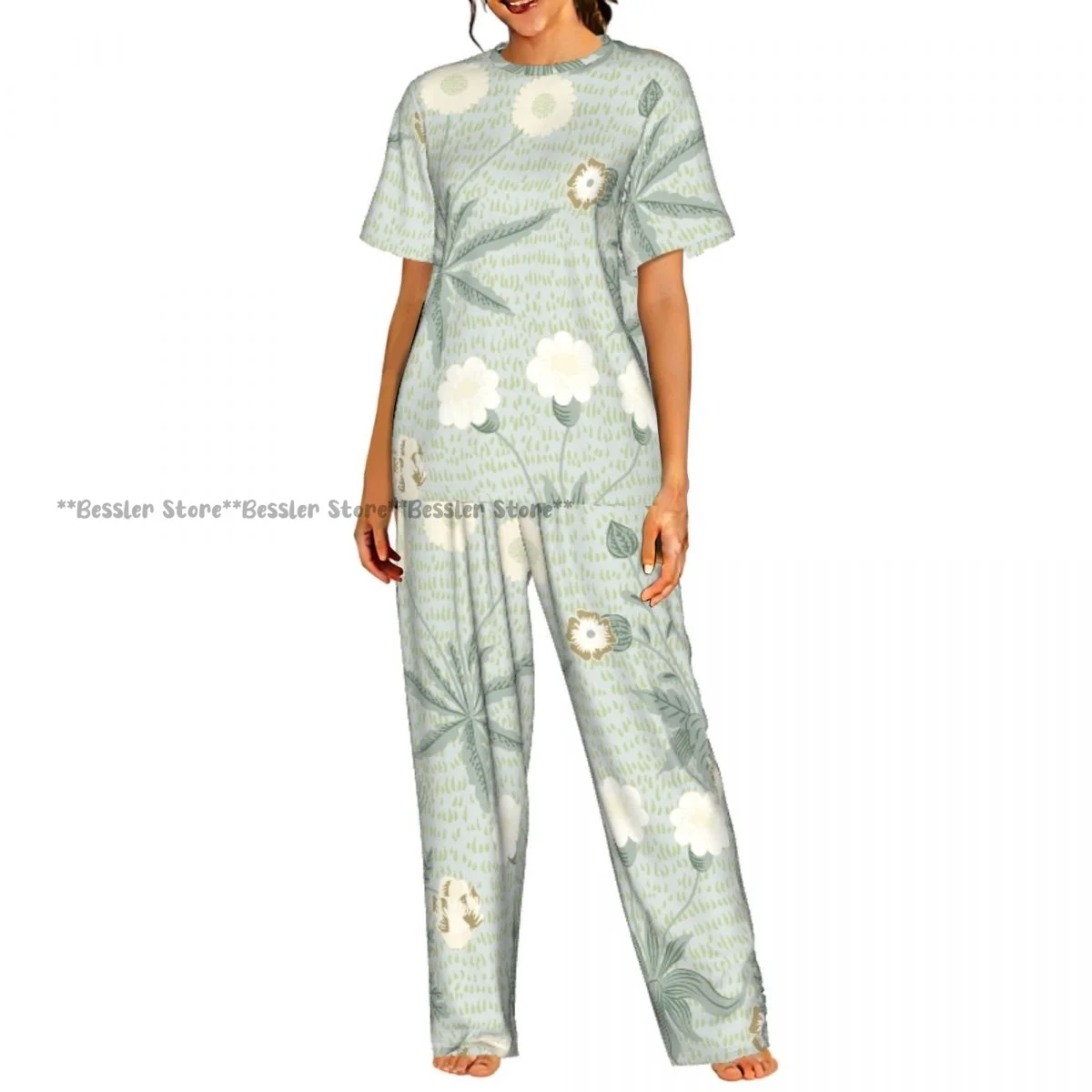 Women's Floral Vintage short sleeve trousers casual pajamas set
Women's Floral Vintage short sleeve trousers casual pajamas set