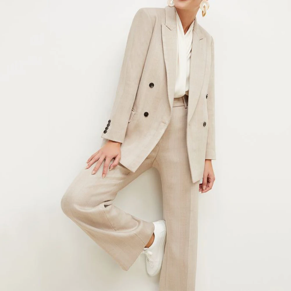 Women's Suit Blazer Pants Elegant 2-piece Sets for Women Loose Linen Full Sleeves Jacket Double Breasted Summer Bow Collar Suits
Women's Suit Blazer Pants Elegant 2-piece Sets for Women Loose Linen Full Sleeves Jacket Double Breasted Summer Bow Collar Suits