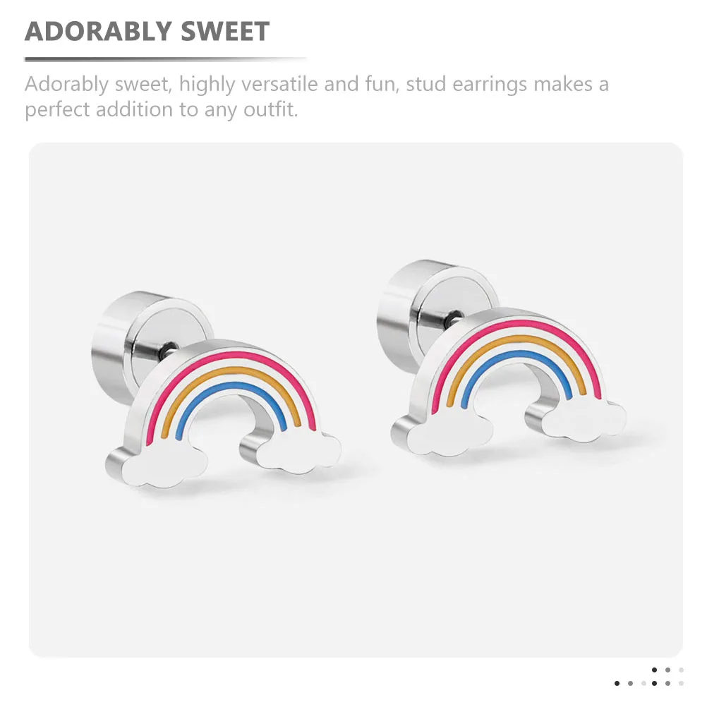 2 Pairs Children's Earrings Fruit Plant Rainbow Strawberry hypoallergenic earrings for girls kids earrings for women
2 Pairs Children's Earrings Fruit Plant Rainbow Strawberry hypoallergenic earrings for girls kids earrings for women