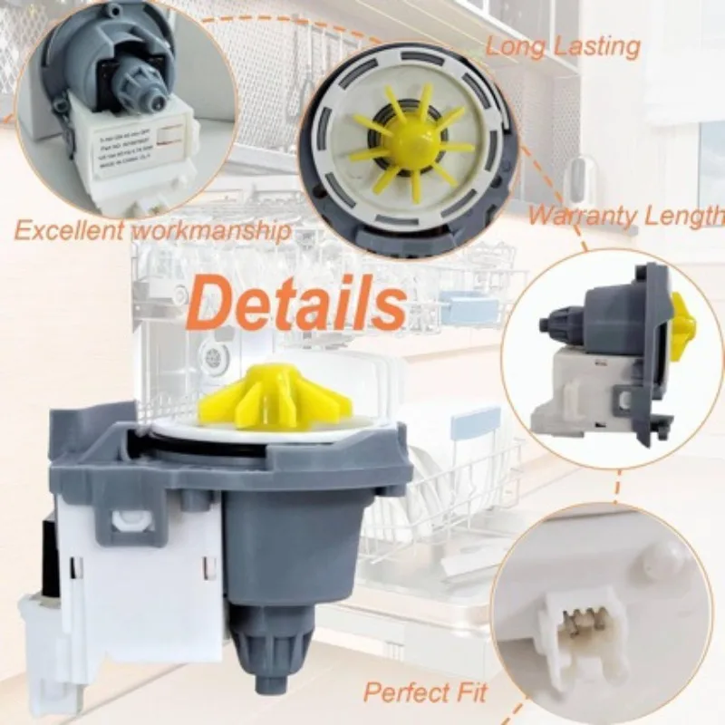 W10876537 Dishwasher Drain Pump Replacement - Compatible with Whirlpool W10724439, AP6004843
W10876537 Dishwasher Drain Pump Replacement - Compatible with Whirlpool W10724439, AP6004843