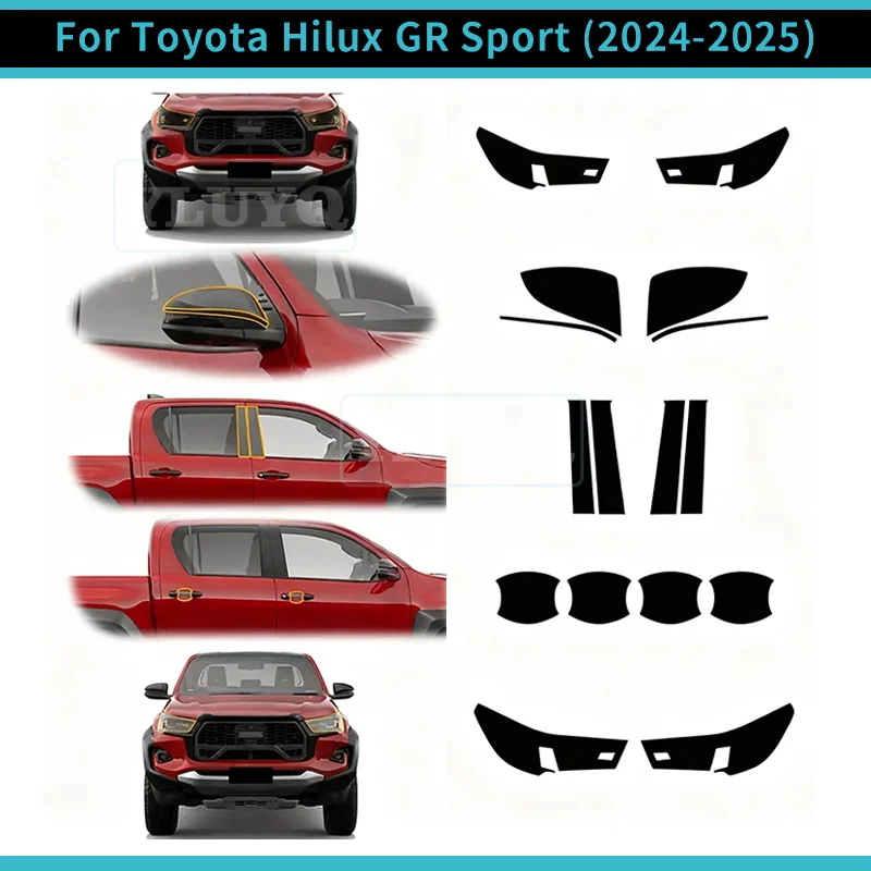 For Toyota Hilux GR Sport 2024 2025 Headlight Rearview B C Pillars Clear Smoked Film Kit TPU Transparent Anti Scratch Sticker
For Toyota Hilux GR Sport 2024 2025 Headlight Rearview B C Pillars Clear Smoked Film Kit TPU Transparent Anti Scratch Sticker