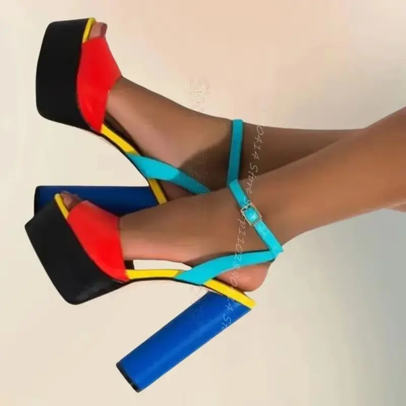Mixed Color Cut Heel Open Toe Platform Sandals Ankle Buckle Strap Women Shoes Chunky High Heels Fashion 2025 Zapatos Para Mujere
Mixed Color Cut Heel Open Toe Platform Sandals Ankle Buckle Strap Women Shoes Chunky High Heels Fashion 2025 Zapatos Para Mujere