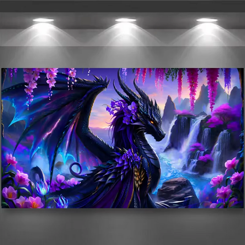 5D DIY Алмазная картина Яркое черное крыло Дракон Водопад Алмазная вышивка крестиком Мозаика Полный горный хрусталь Домашний декор
5D DIY Алмазная картина Яркое черное крыло Дракон Водопад Алмазная вышивка крестиком Мозаика Полный горный хрусталь Домашний декор