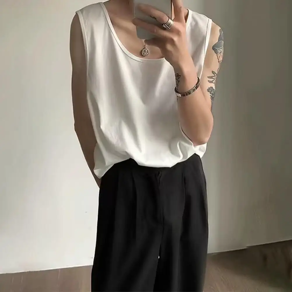 Men Vest Sleeveless Round Neck Solid Color Vest Loose Fit Casual Sport Tank Tops Streetwear Daily Wear
Men Vest Sleeveless Round Neck Solid Color Vest Loose Fit Casual Sport Tank Tops Streetwear Daily Wear