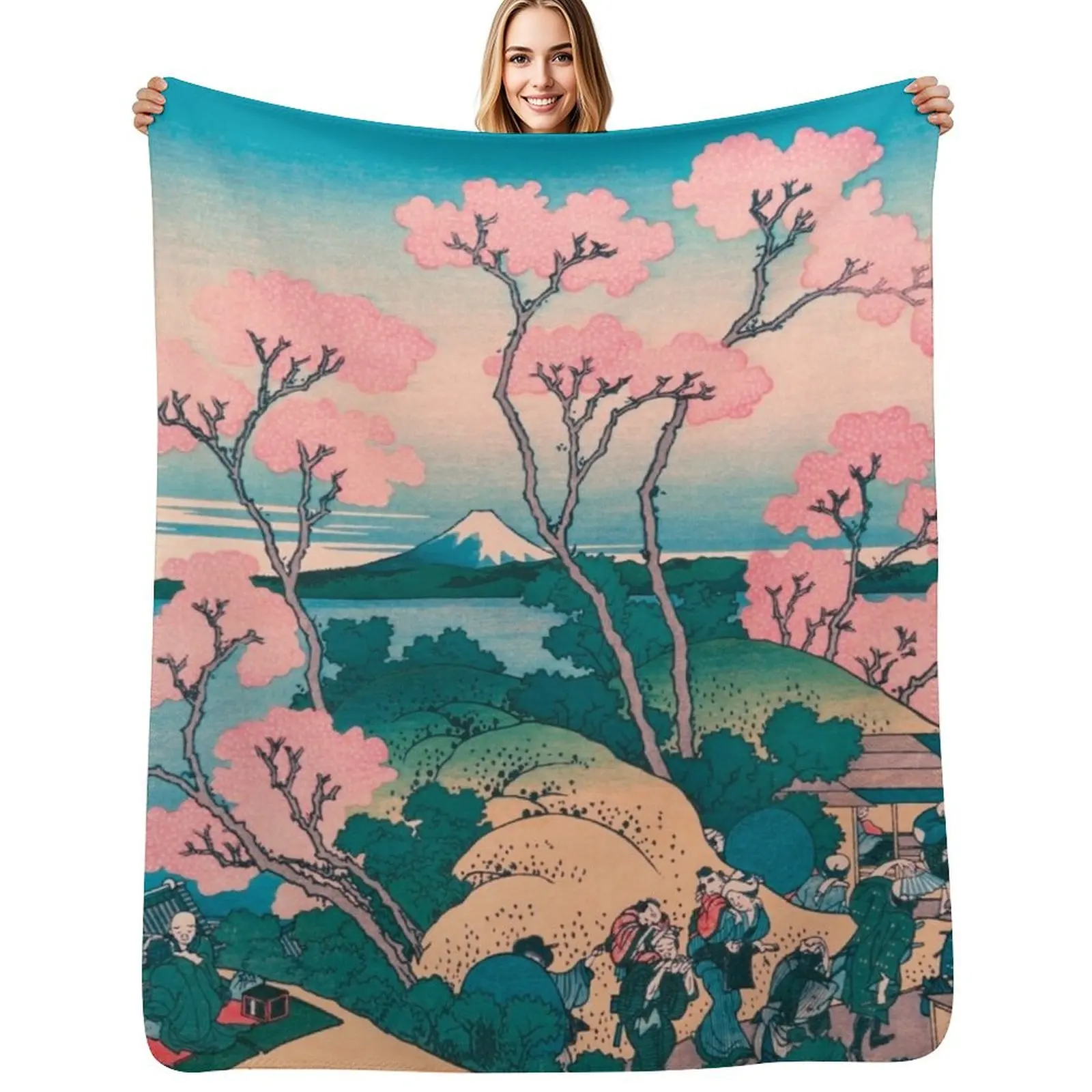 Spring Picnic under Cherry Tree Flowers, with Mount Fuji background Throw Blanket Plaid For Baby Blankets
Spring Picnic under Cherry Tree Flowers, with Mount Fuji background Throw Blanket Plaid For Baby Blankets