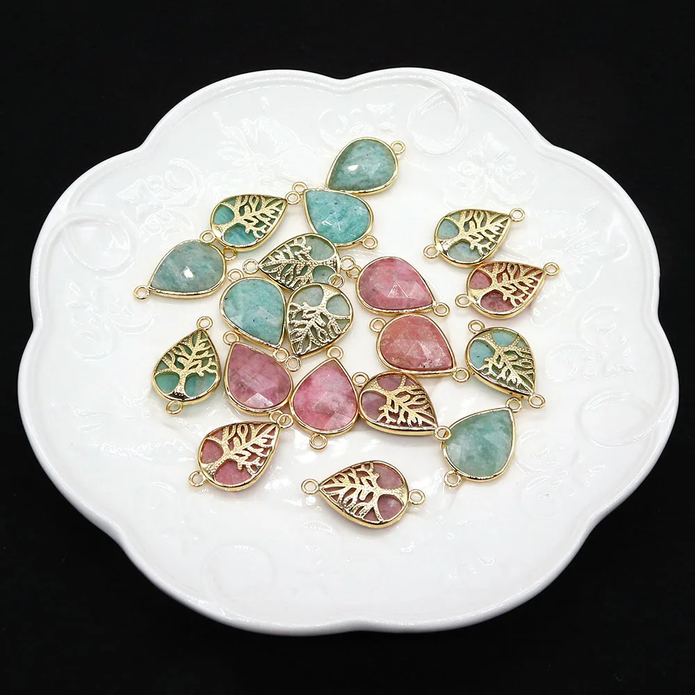 1PCS Natural Stone Amazonite Rhodochromite Droplet Shaped Double Hole Pendant Connector Making DIY Necklace Earrings Accessories
1PCS Natural Stone Amazonite Rhodochromite Droplet Shaped Double Hole Pendant Connector Making DIY Necklace Earrings Accessories