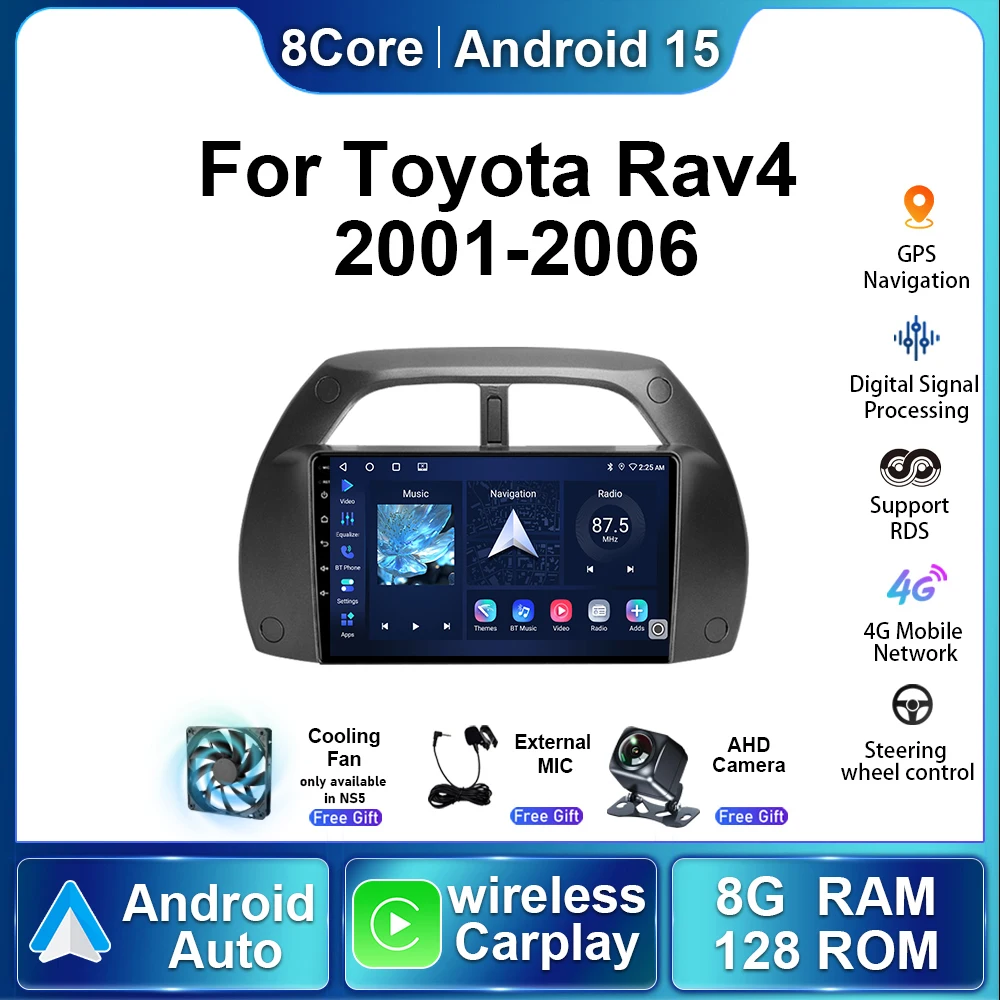 2din 8+128G Car Radio Android 15 For Toyota RAV4 RAV 4 2001 - 2006 Auto Wireless Carplay Multimedia Player Stereo Navigation GPS
2din 8+128G Car Radio Android 15 For Toyota RAV4 RAV 4 2001 - 2006 Auto Wireless Carplay Multimedia Player Stereo Navigation GPS