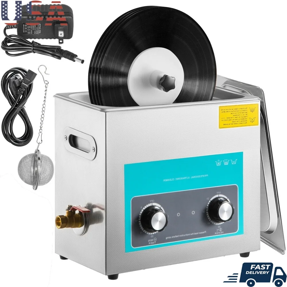 Ultrasonic Vinyl Record Cleaner 6L Stainless Steel Ultrasonic Cleaning Machine Digital Heating Timer Jewelry Cleaning Basket
Ultrasonic Vinyl Record Cleaner 6L Stainless Steel Ultrasonic Cleaning Machine Digital Heating Timer Jewelry Cleaning Basket