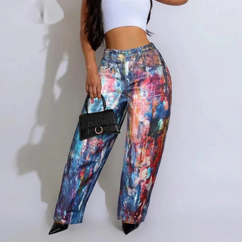 Fashion 3D Printed Wide Leg Curved Jeans Women's High Waist Loose Blue Streetwear Denim Pants New Summer New 7A9VFA
Fashion 3D Printed Wide Leg Curved Jeans Women's High Waist Loose Blue Streetwear Denim Pants New Summer New 7A9VFA
