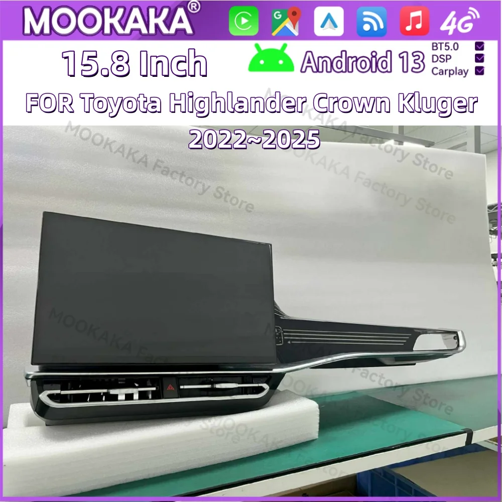 15.8 Inch Android Radio For Toyota Highlander Crown Kluger 2022~2025 Upgrade 2026 GPS Multimedia Car Stereo Receiver Head Unit
15.8 Inch Android Radio For Toyota Highlander Crown Kluger 2022~2025 Upgrade 2026 GPS Multimedia Car Stereo Receiver Head Unit