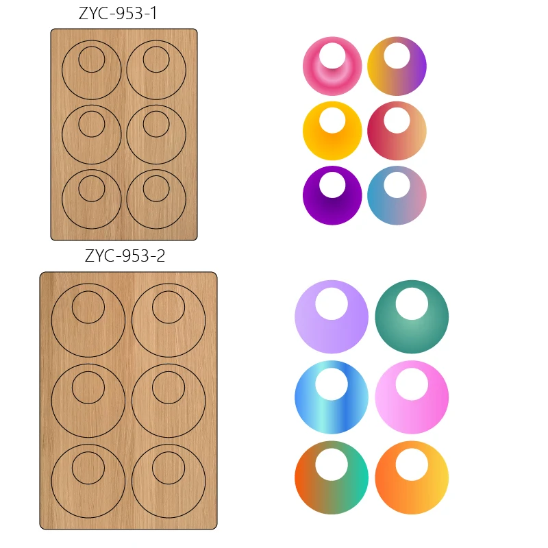 ZYC-953 Деревянная форма для резки сережек, подходит для высечки 
ZYC-953 Деревянная форма для резки сережек, подходит для высечки