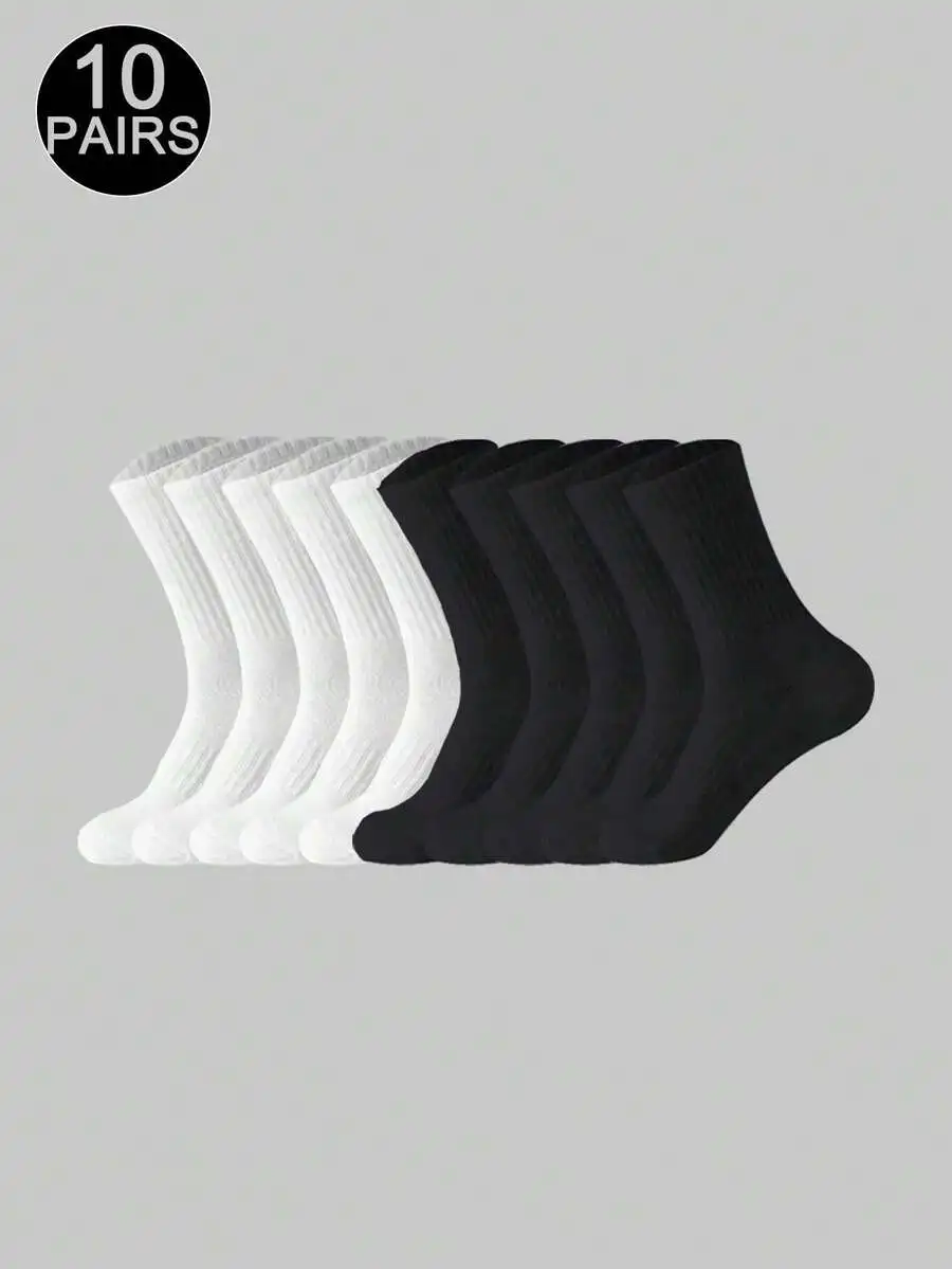 10 Pairs Black And White Thick Mens Winter Socks Casual Sports Mid-Calf Socks
10 Pairs Black And White Thick Mens Winter Socks Casual Sports Mid-Calf Socks