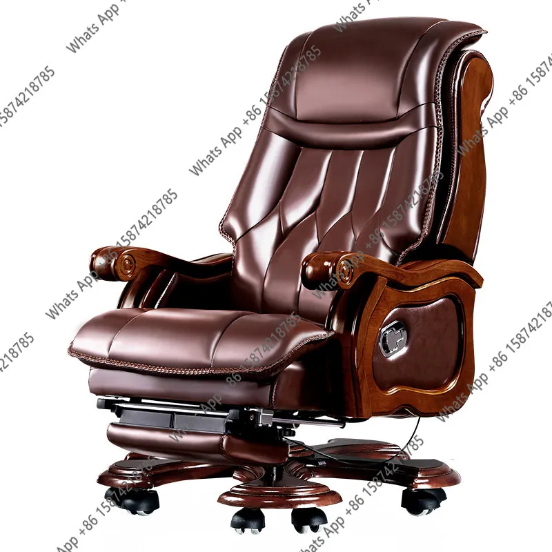 Boss chair leather business reclining comfort computer chair household lift solid wood study
Boss chair leather business reclining comfort computer chair household lift solid wood study