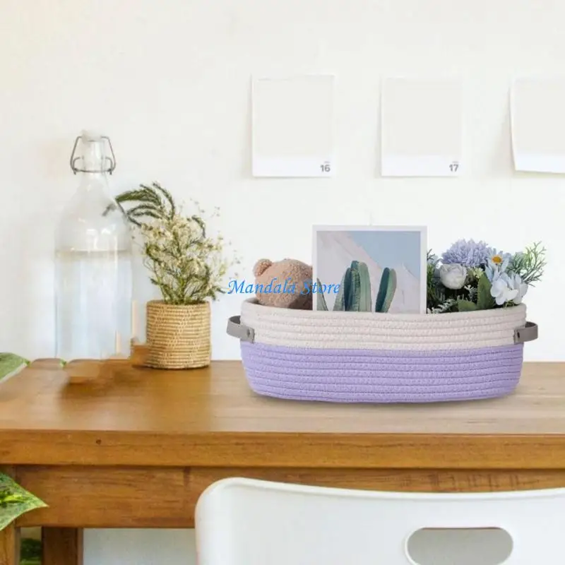 U2JC Sturdy Oval Cotton Storage Basket With Soft Leather Handles
U2JC Sturdy Oval Cotton Storage Basket With Soft Leather Handles