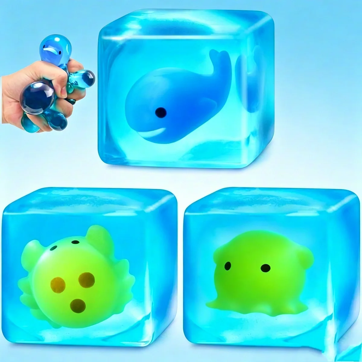 Cute Ocean Animal Ice Cube Taba Squishy Toy Mini Marine Squeeze Toy Clear Maltose Gel Slow Rebound Sensory Fidget Anti Stress Decompression Toys Kids Adults Office Desk Decor Back to School Classroom Rewards Birthday Christmas Stocking Stuffers Party Gift
Cute Ocean Animal Ice Cube Taba Squishy Toy Mini Marine Squeeze Toy Clear Maltose Gel Slow Rebound Sensory Fidget Anti Stress Decompression Toys Kids Adults Office Desk Decor Back to School Classroom Rewards Birthday Christmas Stocking Stuffers Party Gift