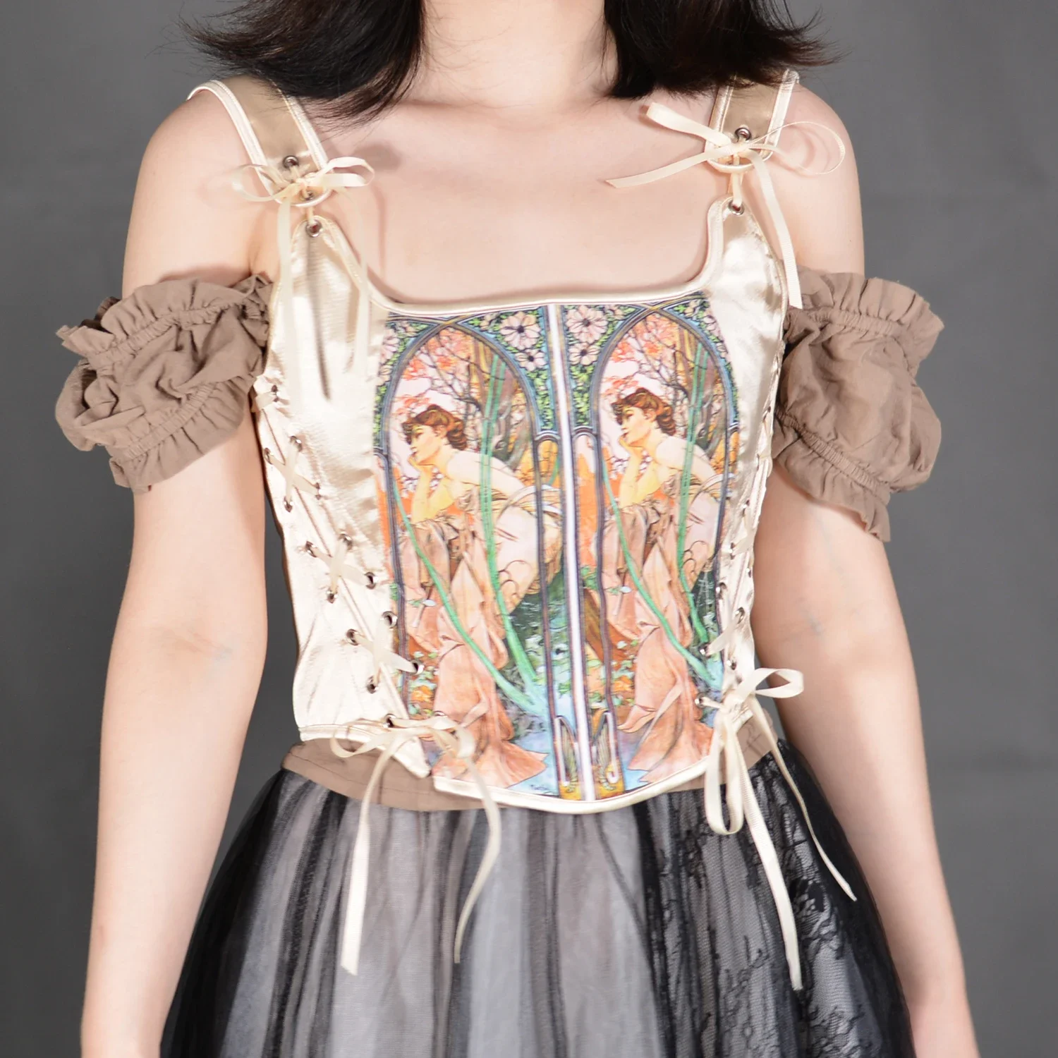 Women Abdomen Corset Bustiers Floral Embroidery Vintage Tank Tops Luxurious Bodices
Women Abdomen Corset Bustiers Floral Embroidery Vintage Tank Tops Luxurious Bodices