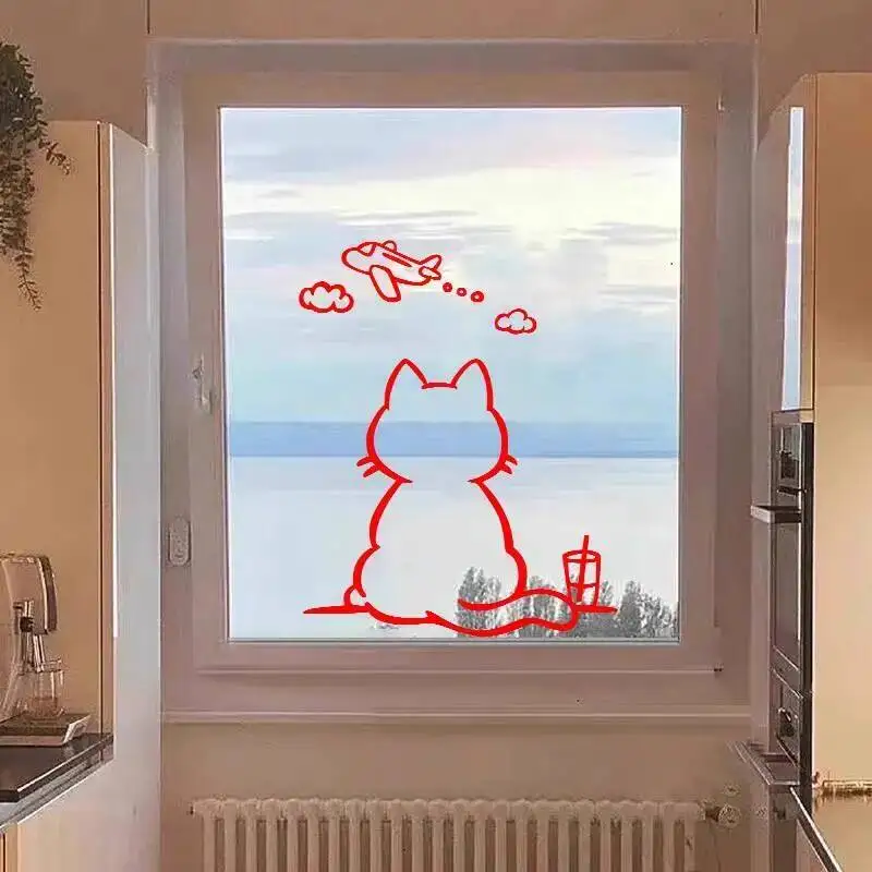 Cute Cat Pattern Window Sticker Shop Decoration Room Door Kitchen Glass Door Anti-collision Window Sticker Wall Sticker
Cute Cat Pattern Window Sticker Shop Decoration Room Door Kitchen Glass Door Anti-collision Window Sticker Wall Sticker