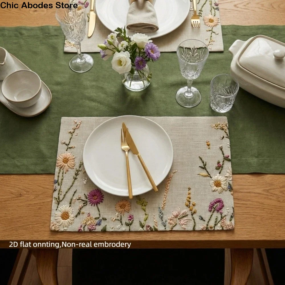 Rectangular Flower Dining Table Mat Washable 2D Floral Insulation Mat Colorful Anti Slip Heat-Resistant Tablecloth Hotel
Rectangular Flower Dining Table Mat Washable 2D Floral Insulation Mat Colorful Anti Slip Heat-Resistant Tablecloth Hotel