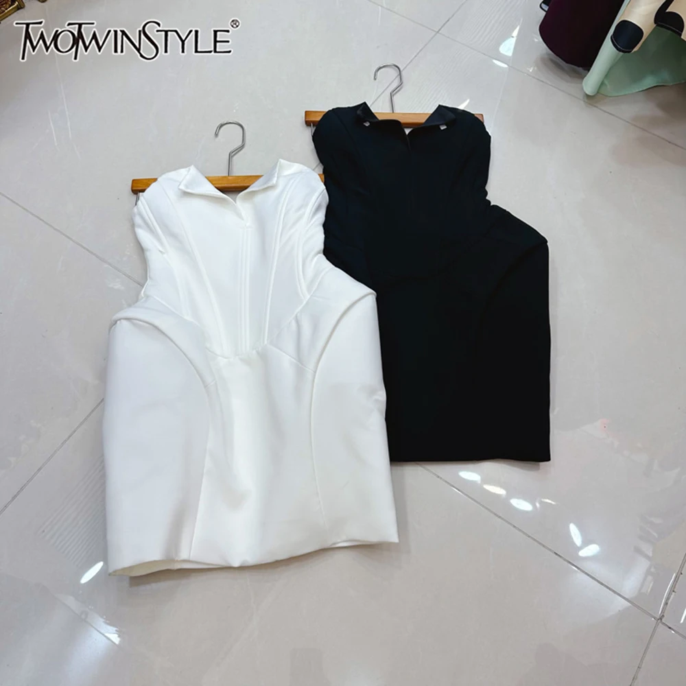TWOTWINSTYLE French Style Elegant Dresses For Women Strapless Sleeveless High Waist Chic Slim Dress Female Fashion New KDR552952
TWOTWINSTYLE French Style Elegant Dresses For Women Strapless Sleeveless High Waist Chic Slim Dress Female Fashion New KDR552952