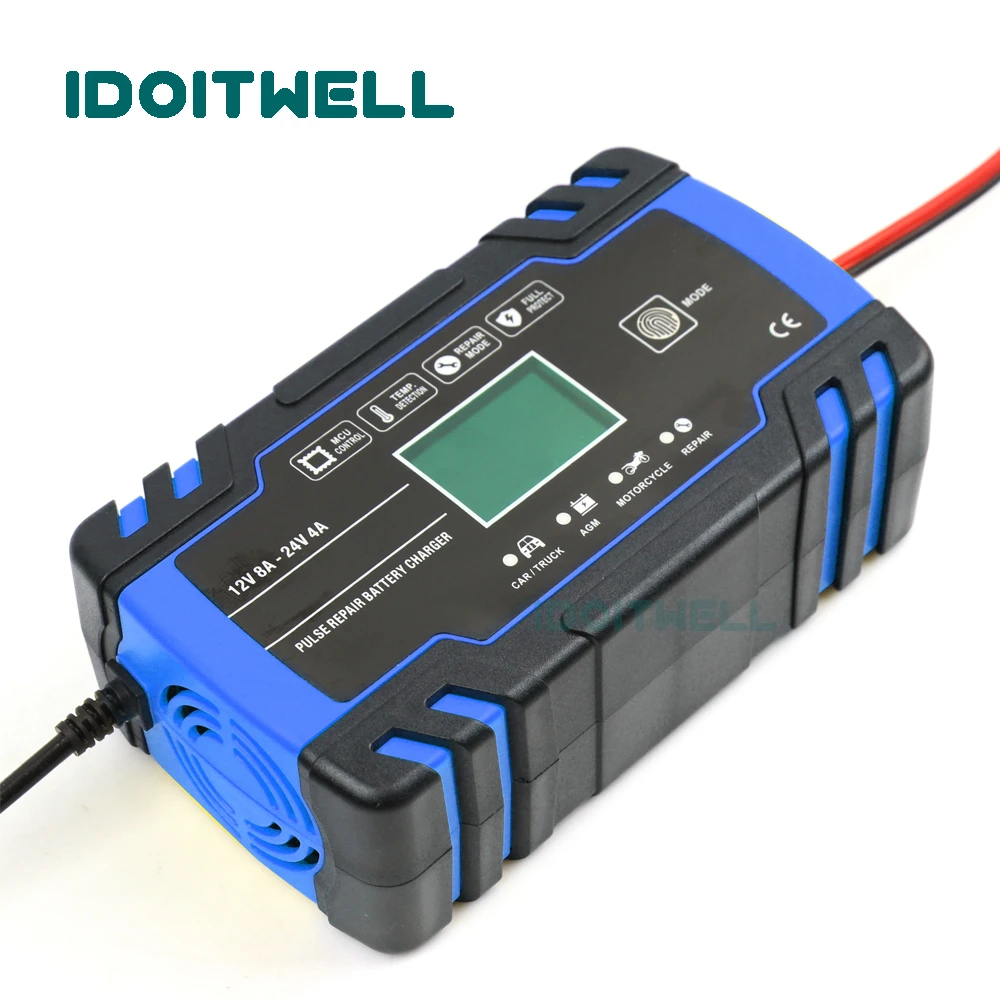 Automatic 12V 24V Motorcycle Car Battery Charger 12V 8A 24V 4A VRLA SLA AGM GEL charger Pulse Repair lead acid battery charger
Automatic 12V 24V Motorcycle Car Battery Charger 12V 8A 24V 4A VRLA SLA AGM GEL charger Pulse Repair lead acid battery charger