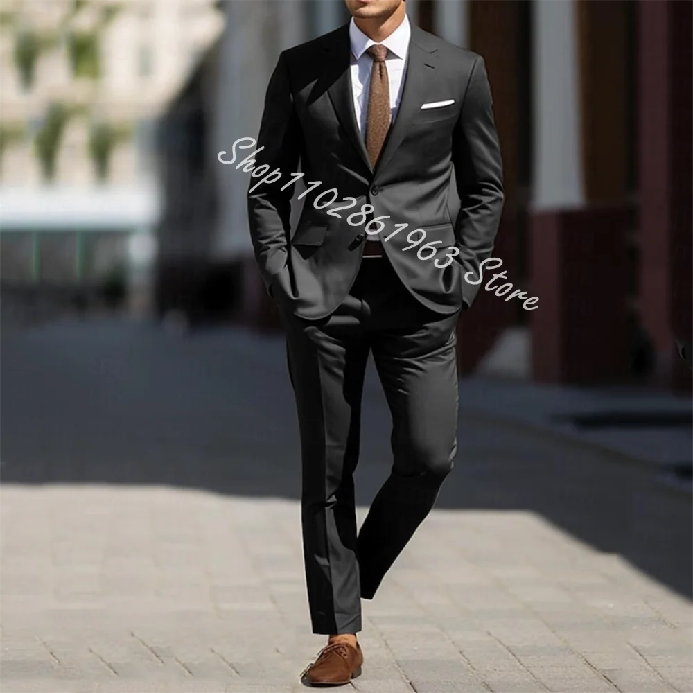 Black 2 Pieces Men Suits Slim Fit Blazer Pants Formal Business Notched Lapel Wedding Tuxedos for Men Trajes De Hombre
Black 2 Pieces Men Suits Slim Fit Blazer Pants Formal Business Notched Lapel Wedding Tuxedos for Men Trajes De Hombre