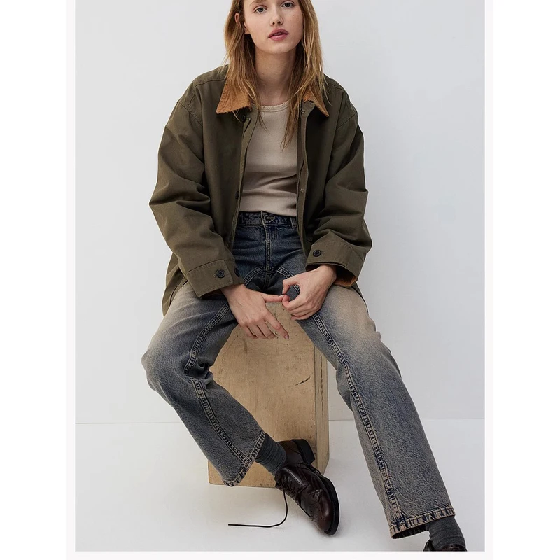 Loose Canvas Jaet Women's Winter Casual Sle Flip Collar ort Coat Large Silhouette Faion Outerwear Polyester Fiber
Loose Canvas Jaet Women's Winter Casual Sle Flip Collar ort Coat Large Silhouette Faion Outerwear Polyester Fiber