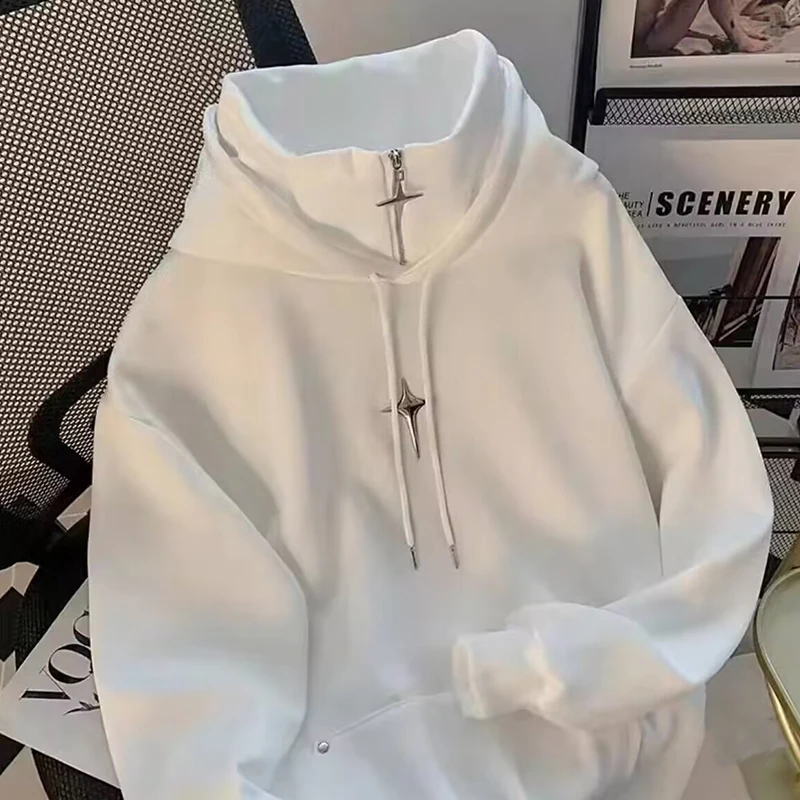 Thickened Hoodie Sweatshirt Men's Autumn Winter Half Zipper Fleece High Collar Jacket Casual Loose Fit Teenagers Fashion
Thickened Hoodie Sweatshirt Men's Autumn Winter Half Zipper Fleece High Collar Jacket Casual Loose Fit Teenagers Fashion