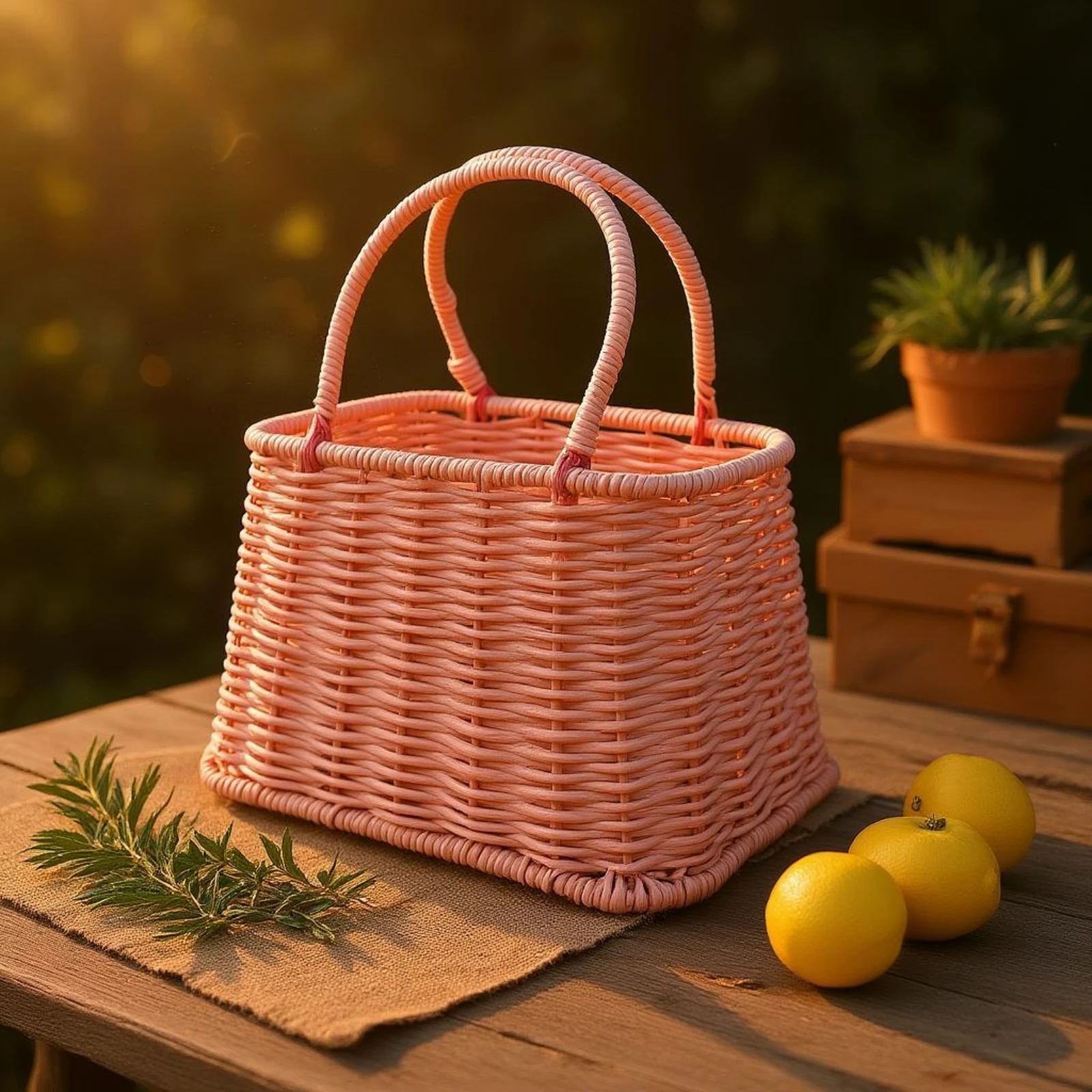 Wicker Basket exposedTop Woven Carrying Basket Sturdy Decorative
Wicker Basket exposedTop Woven Carrying Basket Sturdy Decorative