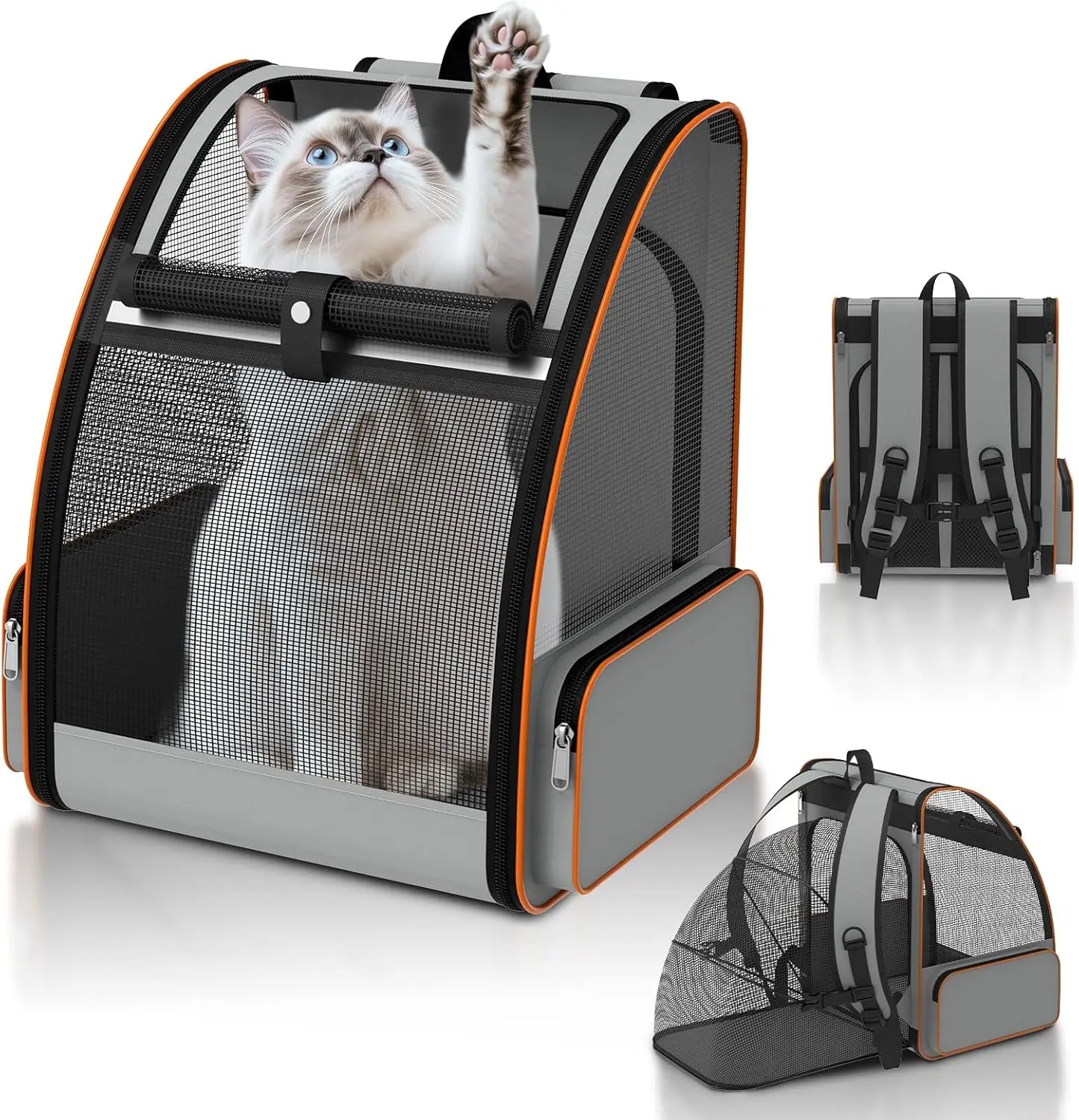 Cat Backpack Carrier Expandable for Outdoor - Foldable Cat Backpack with Breathable Mesh for Small Dog Puppy Kitten Up to 15
Cat Backpack Carrier Expandable for Outdoor - Foldable Cat Backpack with Breathable Mesh for Small Dog Puppy Kitten Up to 15