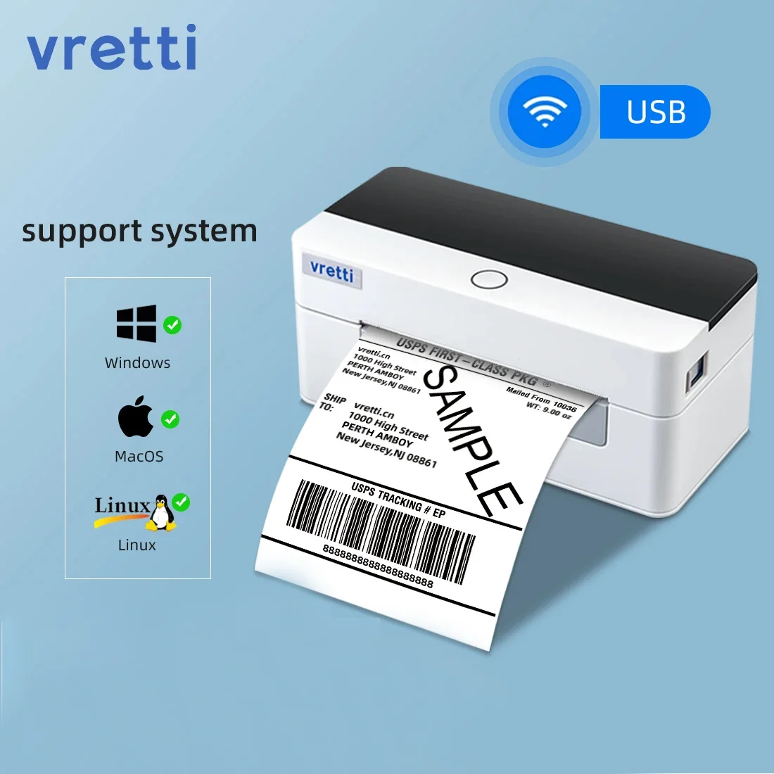 Принтер для этикеток Vretti D463B, беспроводной настольный Термопринтер для этикеток с Wi-Fi, совместимый с этикеток 4x6 дюймов
Принтер для этикеток Vretti D463B, беспроводной настольный Термопринтер для этикеток с Wi-Fi, совместимый с этикеток 4x6 дюймов