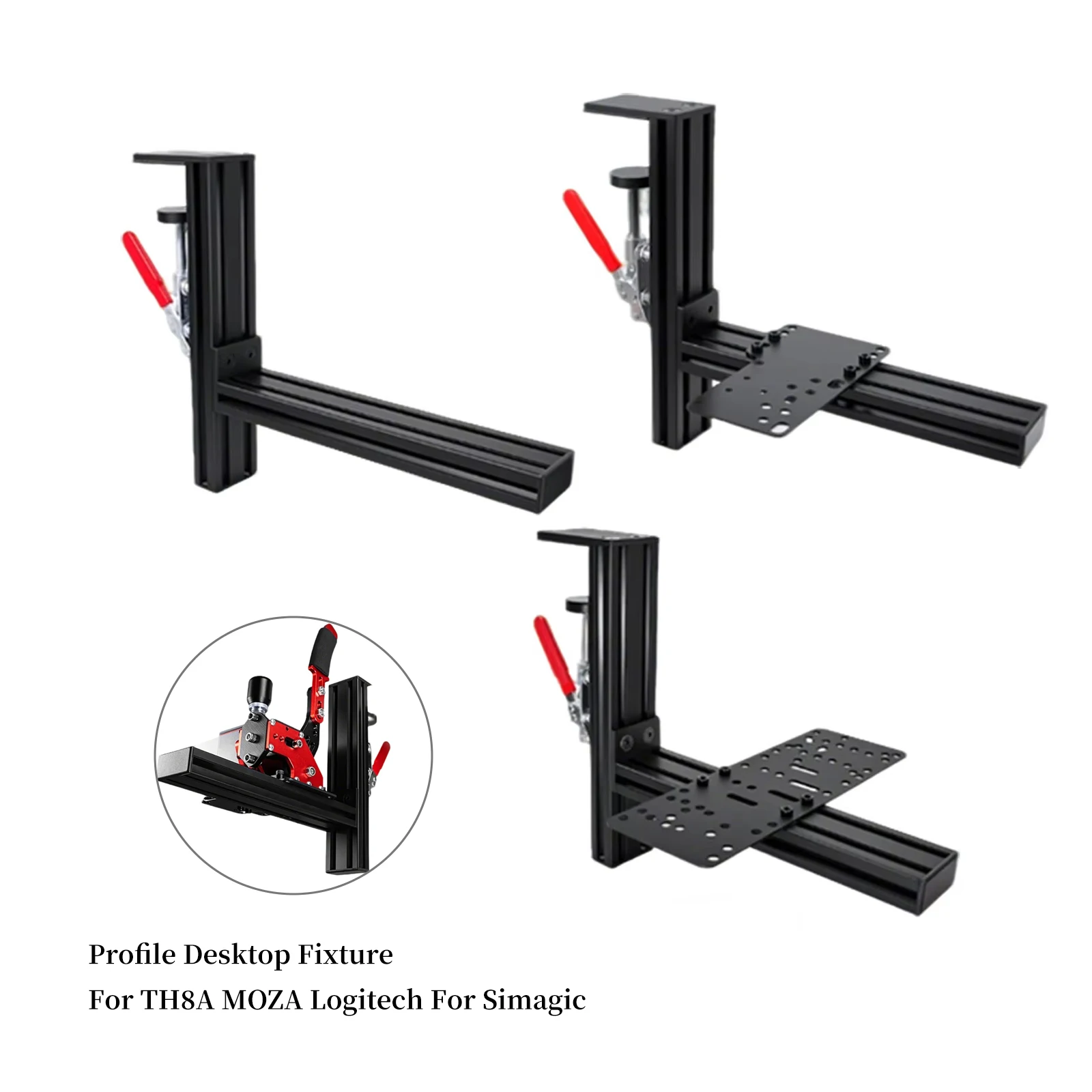 Quick Release Aluminum Profile Desktop Fixture Bracket, For Handbrake/Shifter/Sequential Shifter For TH8A MOZA Logitech Simagic
Quick Release Aluminum Profile Desktop Fixture Bracket, For Handbrake/Shifter/Sequential Shifter For TH8A MOZA Logitech Simagic