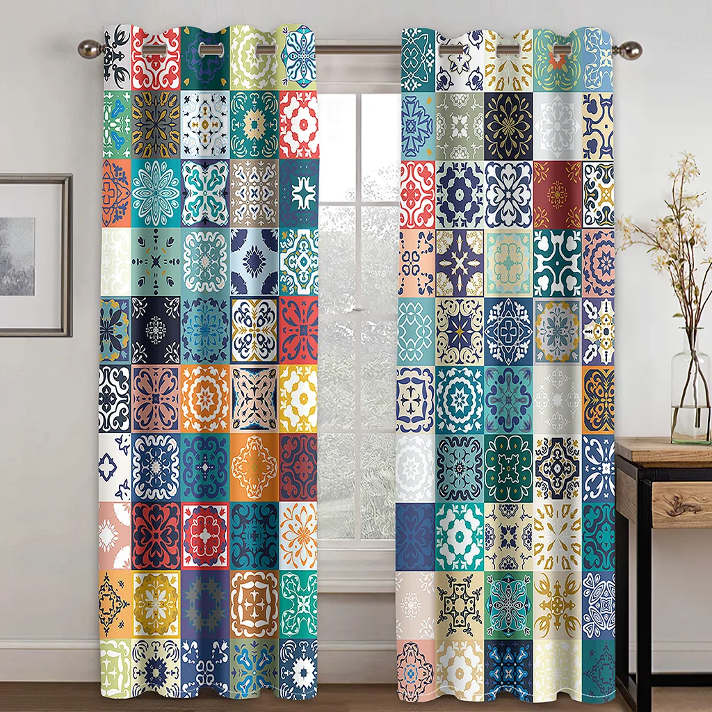 European Bohemian Style Pattern Shade Curtains 2 Panels Ethiopian Traditional Design Room Bedroom Living Room Decorative Curtain
European Bohemian Style Pattern Shade Curtains 2 Panels Ethiopian Traditional Design Room Bedroom Living Room Decorative Curtain