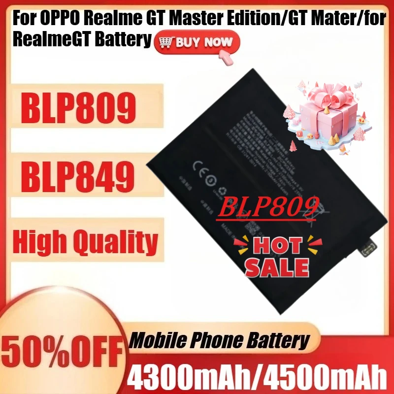 Высококачественная новая батарея BLP809 BLP849 4300 мАч 4500 мАч для OPPO Realme GT Master Edition/GT Master/Realme GT
Высококачественная новая батарея BLP809 BLP849 4300 мАч 4500 мАч для OPPO Realme GT Master Edition/GT Master/Realme GT