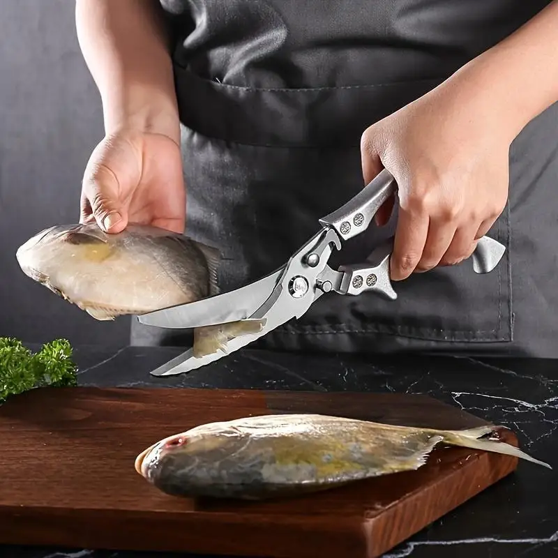 1pc Heavy-Duty Stainless Steel Kitchen Scissors - Multifunctional Poultry Shears for Chicken, Fish & More | Food-Safe
1pc Heavy-Duty Stainless Steel Kitchen Scissors - Multifunctional Poultry Shears for Chicken, Fish & More | Food-Safe