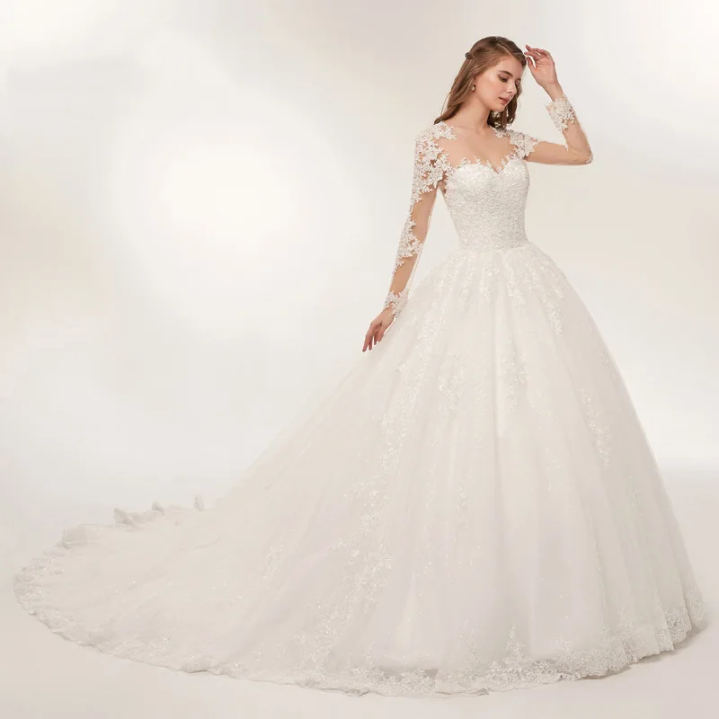 Lamour 2024 Long Sleeves New Spring Wedding Dress O-neck Lace Embroidery Sweep Train Elegant Bridal Dresses Vestido De Noiva
Lamour 2024 Long Sleeves New Spring Wedding Dress O-neck Lace Embroidery Sweep Train Elegant Bridal Dresses Vestido De Noiva