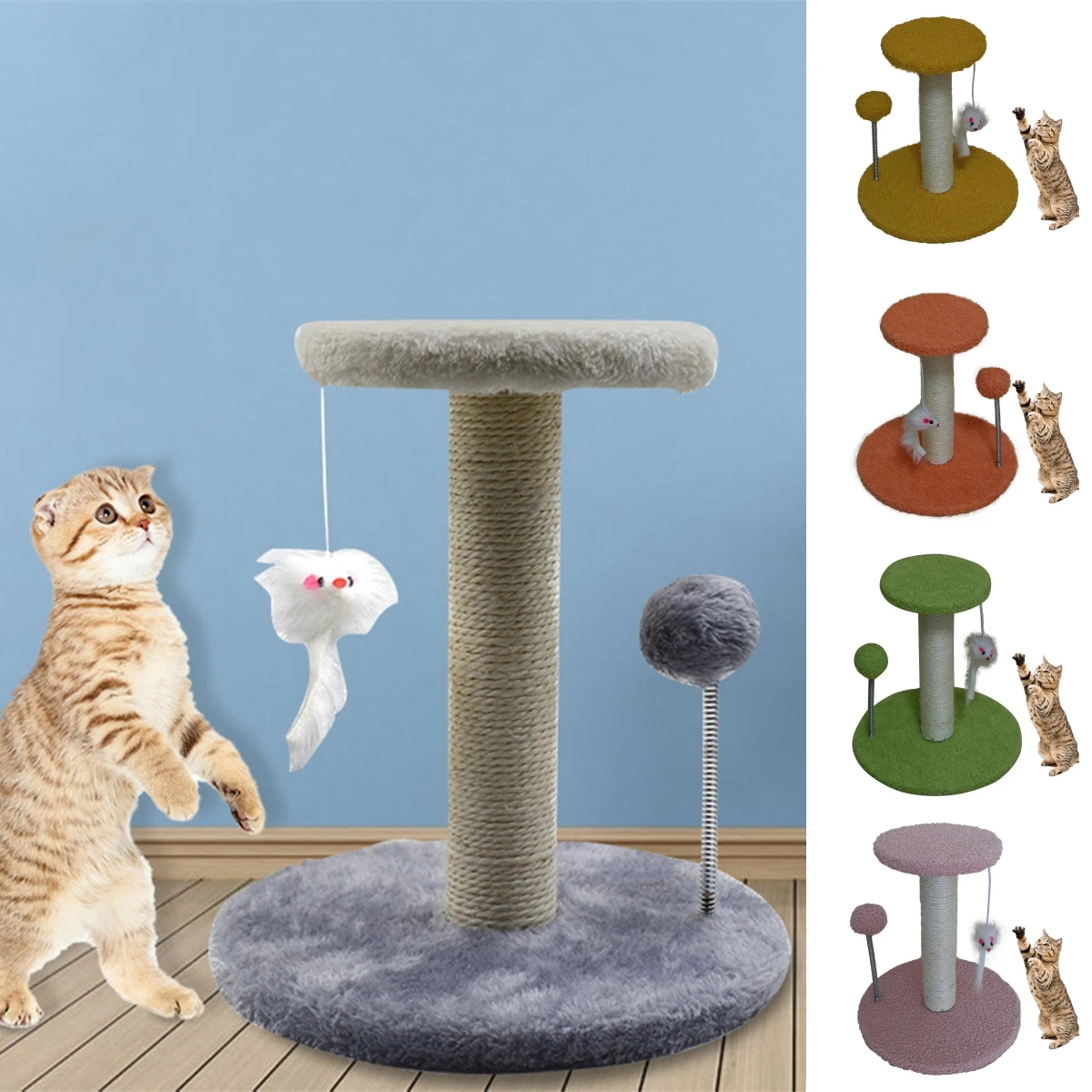 1Pc Cat Scratching Post Plush/Teddy Velvet Cat Climbing Frame Sisal Ropes Wrapped Wood Pole Durable Climbing for Small Kittens
1Pc Cat Scratching Post Plush/Teddy Velvet Cat Climbing Frame Sisal Ropes Wrapped Wood Pole Durable Climbing for Small Kittens