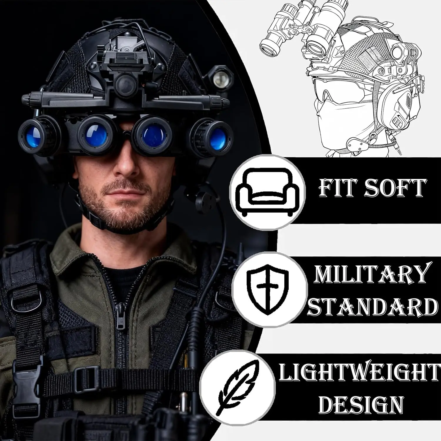 FANDAO Multifunctional Bump Helmet Military Tactical Gear Set Includes Balaclava Headphones Paintball Airsoft Outdoor Activity
FANDAO Multifunctional Bump Helmet Military Tactical Gear Set Includes Balaclava Headphones Paintball Airsoft Outdoor Activity