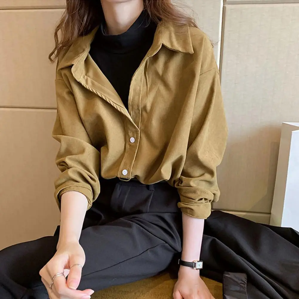 Casual Women Corduroy Shirts Fashion Long Sleeve Spring Ladies Tops Solid Korean Loose Button Up Shirts Commuter Style Shirt
Casual Women Corduroy Shirts Fashion Long Sleeve Spring Ladies Tops Solid Korean Loose Button Up Shirts Commuter Style Shirt