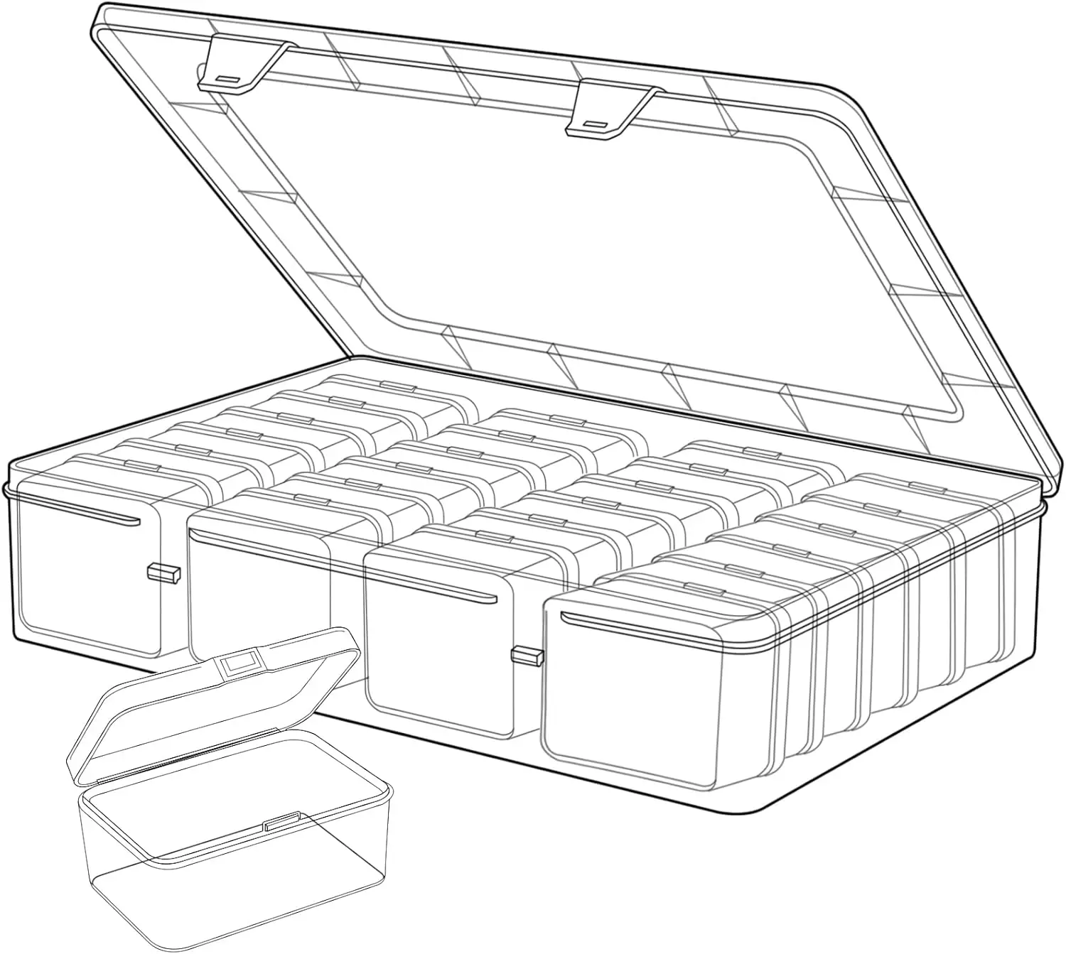 Small Bead Organizer Box, 50Pcs Clear Plastic Storage Containers with Lids for Jewelry, Nails, Screws, Seeds
Small Bead Organizer Box, 50Pcs Clear Plastic Storage Containers with Lids for Jewelry, Nails, Screws, Seeds