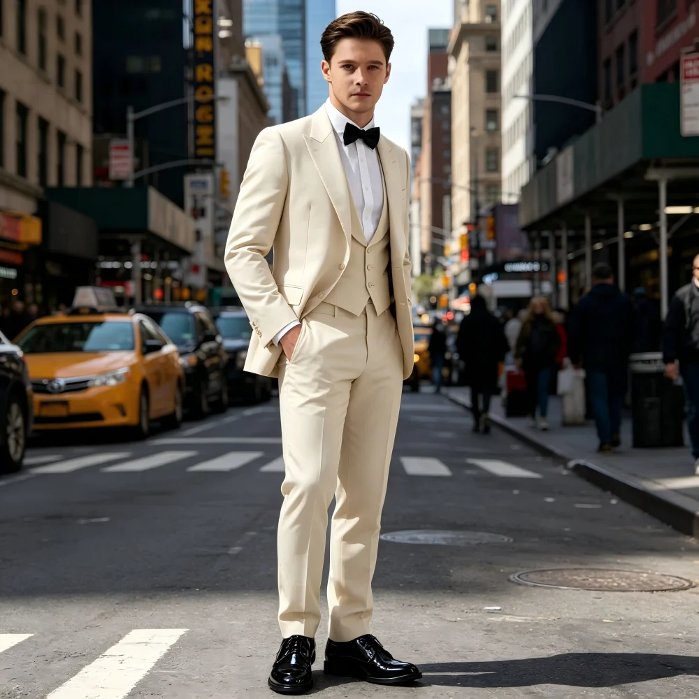 Customizable Three-Piece Men's Terno Set Jacket Vest And Pants for Wedding Party Cocktail Formal Occasion
Customizable Three-Piece Men's Terno Set Jacket Vest And Pants for Wedding Party Cocktail Formal Occasion